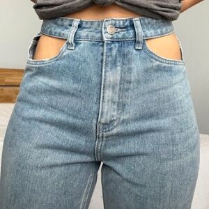 Nasty Gal Cut Out High Waisted Mom Jeans